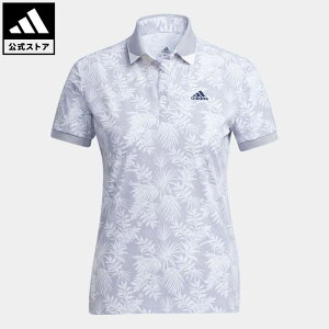 【公式】アディダス adidas 返品可 ゴルフ ボタニカルプリント 半袖ウーブンポロ / Polo Shirt レディース ウェア・服 トップス ポロシャツ シルバー GM0862 notp