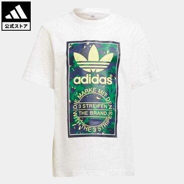 【公式】アディダス adidas 返品可 カモ プリント グラフィック 半袖Tシャツ オリジナルス キッズ ウェア・服 トップス Tシャツ 白 ホワイト H20304 mss21fw 半袖