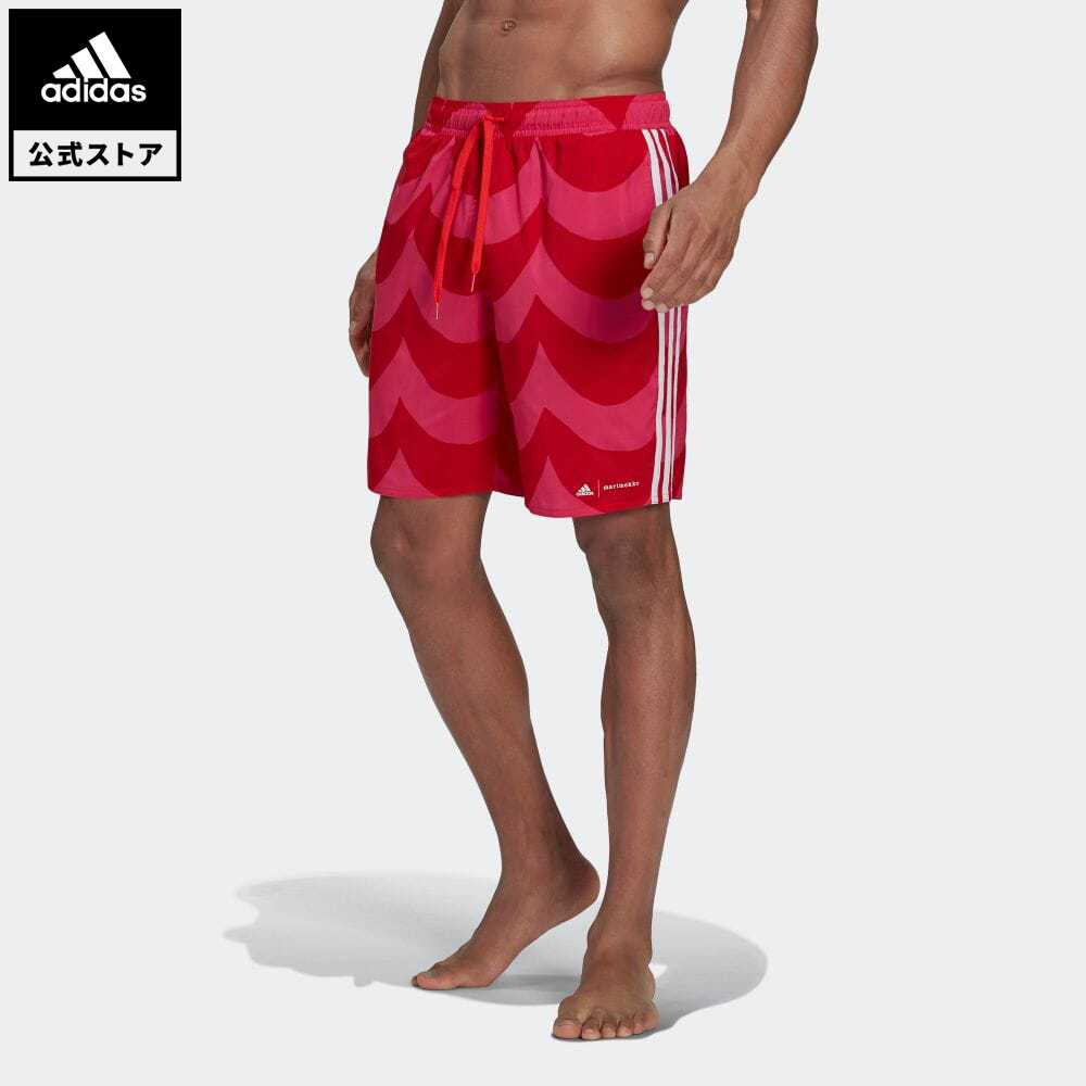 【公式】アディダス adidas 返品可 水泳 マリメッコ クラシック丈 グラフィック スイムショーツ / Marimekko Classic-Length Graphic Swim Shorts メンズ ウェア 水着 スイムショーツ ピンク GV1536