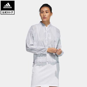 【公式】アディダス adidas 返品可 ゴルフ ラミネーションプリント 長袖フルジップウインド / Statement Jacket レディース ウェア・服 アウター ジャケット 白 ホワイト GM0761 ad_ga notp