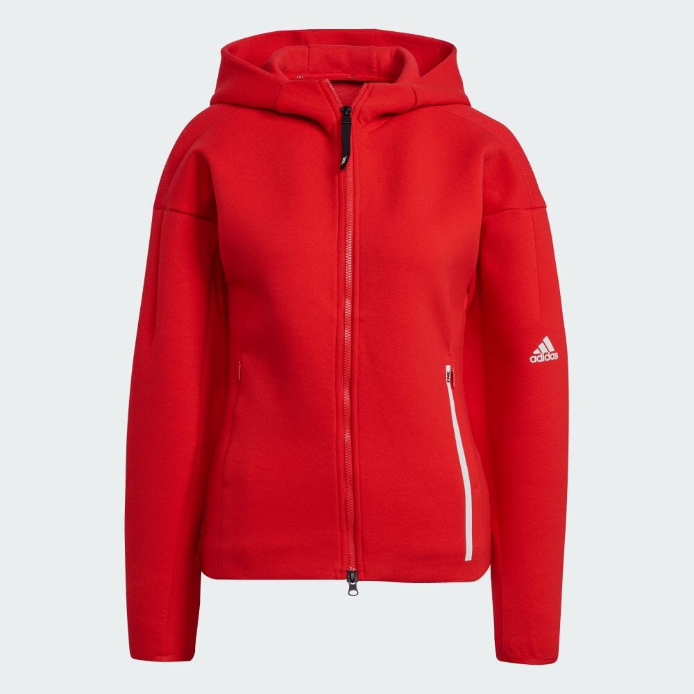 【公式】アディダス adidas 返品可 アディダス Z.N.E スポーツウェア パーカー レディース ウェア・服 トップス パーカー(フーディー) ジャージ 赤 レッド H53035 トレーナー