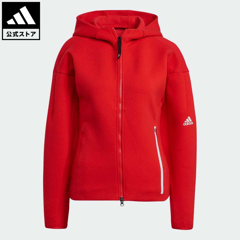 【公式】アディダス adidas 返品可 アディダス Z.N.E スポーツウェア パーカー レディース ウェア・服 トップス パーカー(フーディー) ジャージ 赤 レッド H53035 トレーナー