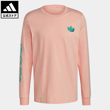 【公式】アディダス adidas 返品可 ファニー Dino 長袖Tシャツ オリジナルス メンズ ウェア・服 トップス Tシャツ ピンク H13441 mss21fw nm_otd ロンt