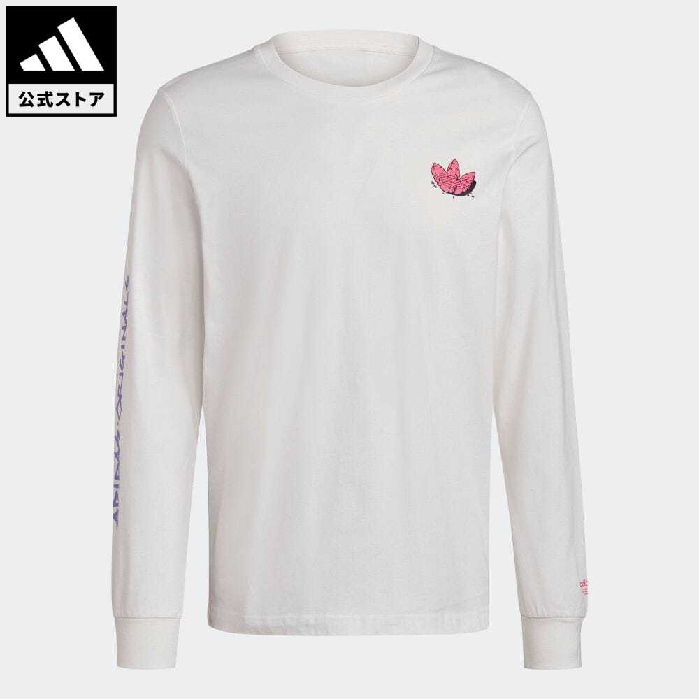 【公式】アディダス adidas 返品可 ファニー Dino 長袖Tシャツ オリジナルス メンズ ウェア・服 トップス Tシャツ 白 ホワイト H13449 mss21fw nm_otd ロンt