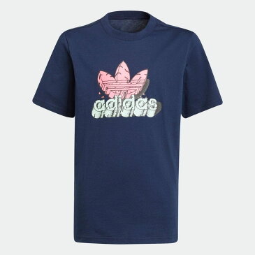 【公式】アディダス adidas 返品可 ファニー Dino グラフィック Tシャツ オリジナルス キッズ ウェア・服 トップス Tシャツ 青 ブルー H22644 mss21fw 半袖