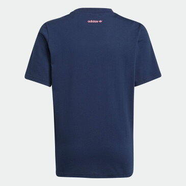 【公式】アディダス adidas 返品可 ファニー Dino グラフィック Tシャツ オリジナルス キッズ ウェア・服 トップス Tシャツ 青 ブルー H22644 mss21fw 半袖
