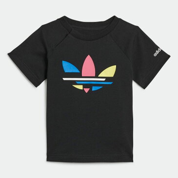 【公式】アディダス adidas 返品可 アディカラー ショーツ & Tシャツ セットアップ オリジナルス キッズ ウェア・服 セットアップ 黒 ブラック H25226 mss21fw 上下