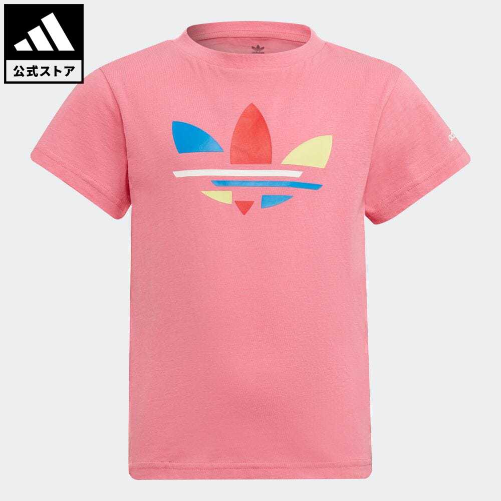 【公式】アディダス adidas 返品可 アディカラー 半袖Tシャツ オリジナルス キッズ／子供用 ウェア・服 トップス Tシャツ ピンク H25291 半袖 eoss22ss