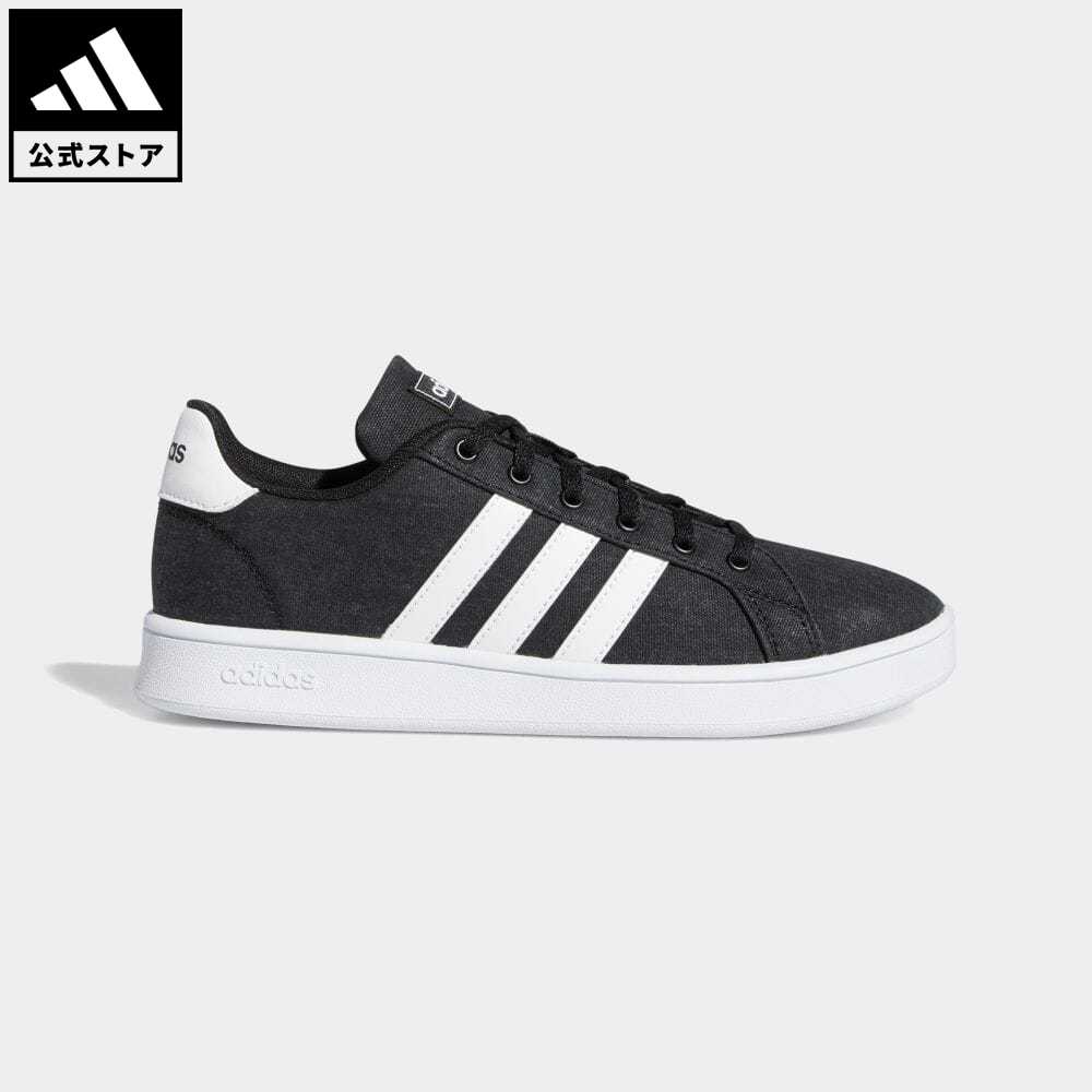 【公式】アディダス adidas 返品可 テニス グランドコート / GrandCourt キッズ／子供用 シューズ・靴 スポーツシューズ 黒 ブラック EG1517 テニスシューズ