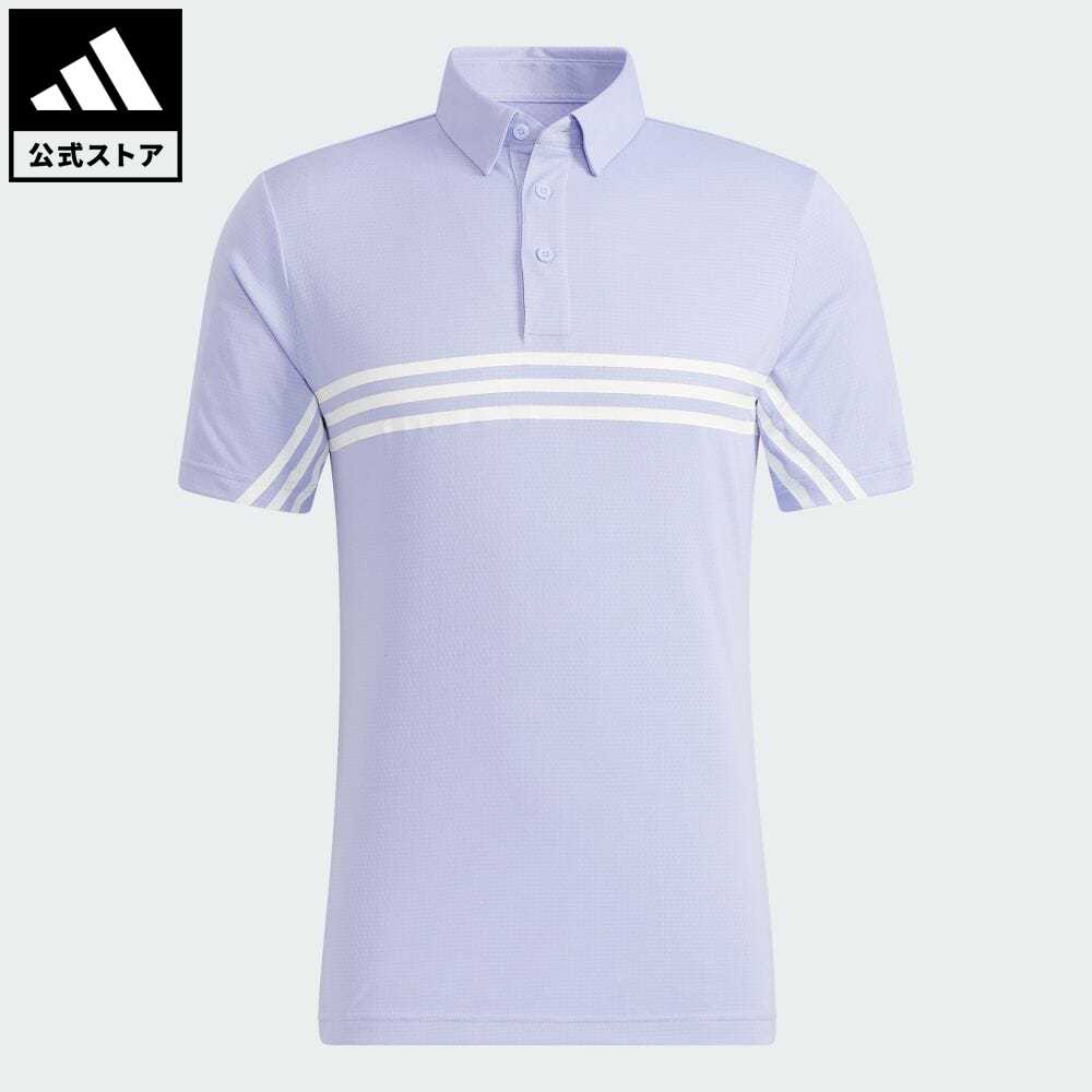 【公式】アディダス adidas 返品可 ゴルフ HEAT.RDY スリーストライプス半袖ボタンダウンシャツ メンズ ウェア・服 トップス ポロシャツ 紫 パープル GT3661
