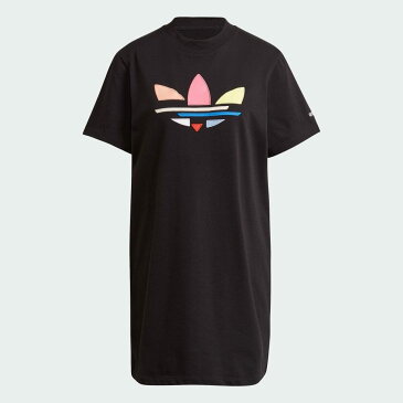 【公式】アディダス adidas 返品可 アディカラー シャッタード トレフォイル Tシャツワンピース オリジナルス レディース ウェア・服 オールインワン ワンピース 黒 ブラック H22845 mss21fw