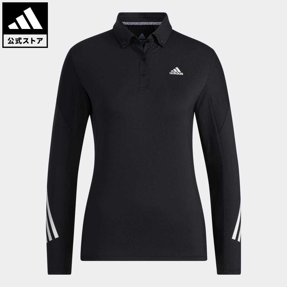 【公式】アディダス adidas 返品可 ゴルフ AERO.RDY ストレッチ長袖ボタンダウンシャツ レディース ウェア・服 トップス ポロシャツ 黒 ブラック GT3410