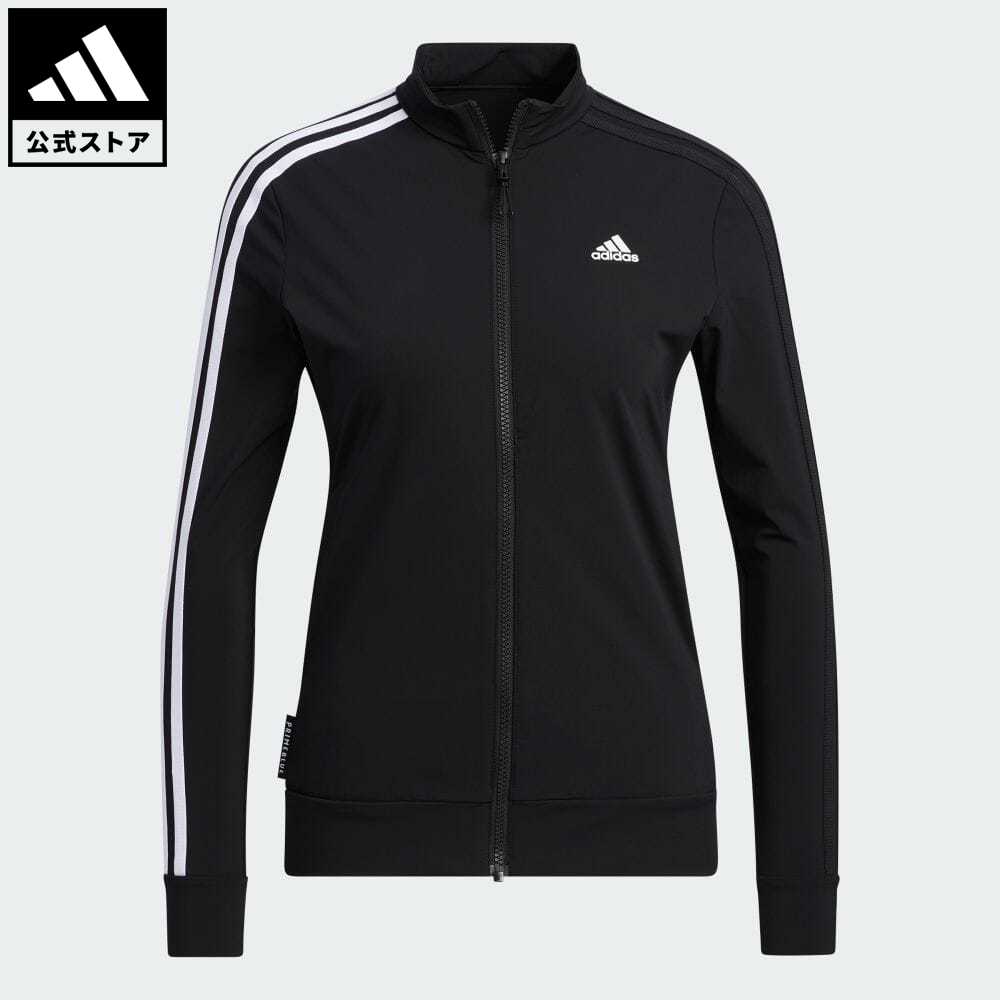 【1,000円OFFクーポン対象 03/15 00:00〜03/16 23:59】【公式】アディダス adidas 返品可 ゴルフ プライムブルー スリーストライプス 長袖ストレッチトラックジャケット レディース ウェア・服 アウター ジャケット 黒 ブラック GV1232