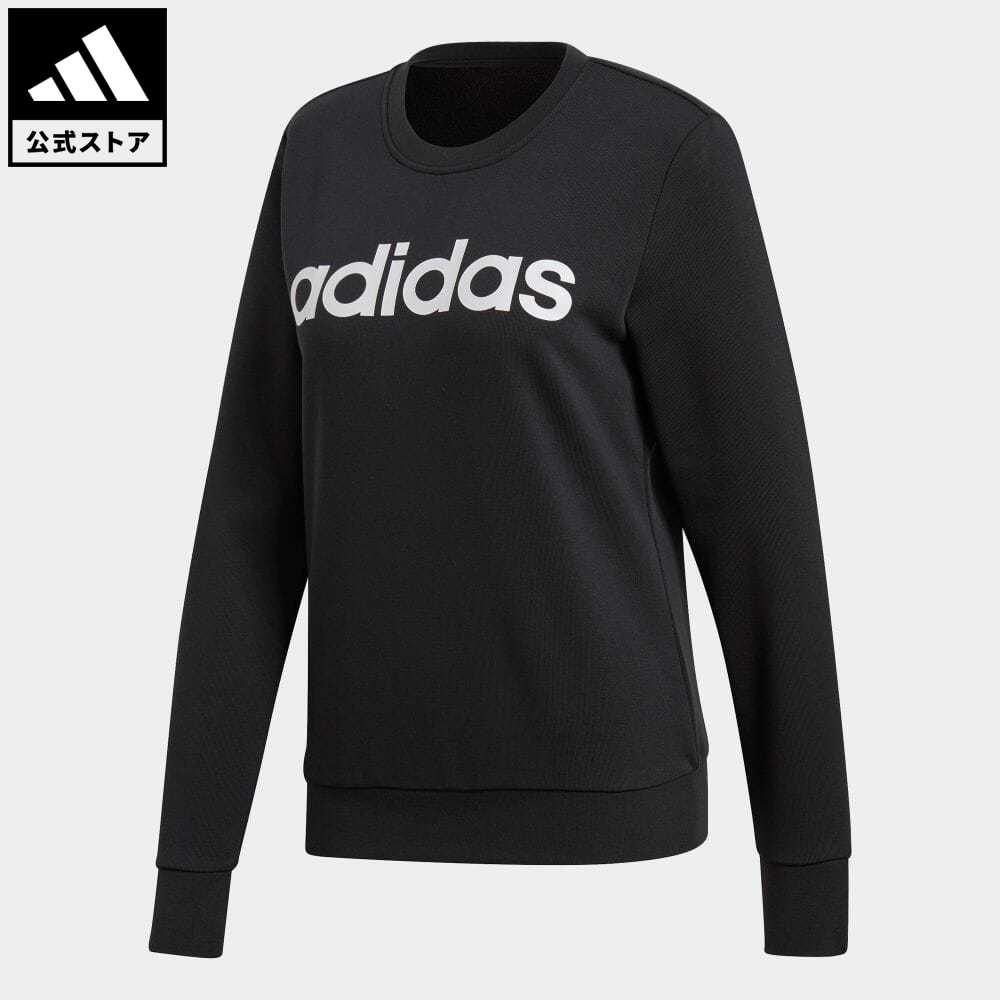 【60%OFFクーポン対象 11/16 10:00〜11/21 23:59】【公式】アディダス adidas 返品可 エッセンシャルズ リニア スウェットシャツ / Essentials Linear Sweatshirt レディース ウェア・服 トップス スウェット（トレーナー） 黒 ブラック DP2363のサムネイル