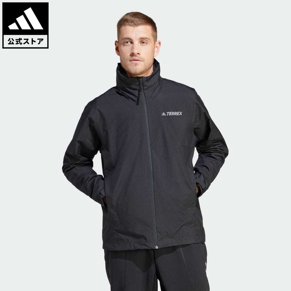 【20%OFFクーポン対象 5/17 10:00〜5/20 23:59】【公式】アディダス adidas 返品可 アウトドア テレックス マルチ RAIN. RDY プライムグリーン 2レイヤーレインジャケット アディダス テレックス メンズ ウェア・服 アウター ジャケット 黒 ブラック GI7296 上着 p0517