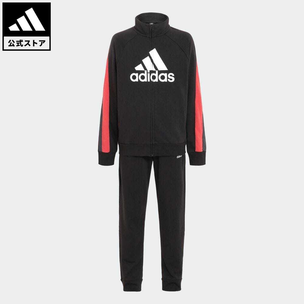 【公式】アディダス adidas 返品可 カラーブロック ビッグ バッジ オブ スポーツ トラックスーツ（ジャージ上下セット） スポーツウェア キッズ／子供用 ウェア・服 セットアップ ジャージ 黒 ブラック GT6970 上下のサムネイル
