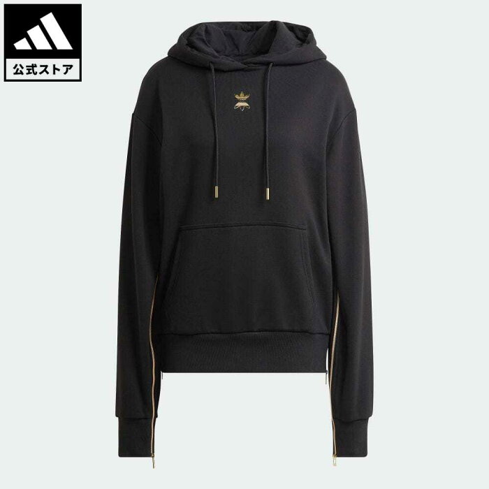 【公式】アディダス adidas 返品可 パーカー オリジナルス レディース ウェア・服 トップス パーカー(フーディー) スウェット（トレーナー） 黒 ブラック HG6654 トレーナー