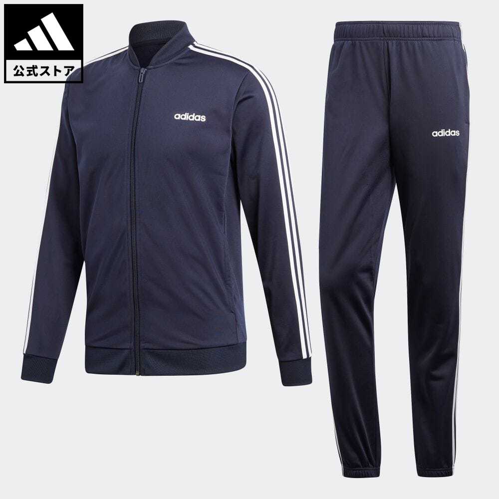 【1,000円OFFクーポン対象 07/14 10:00〜07/18 09:59】【公式】アディダス adidas 返品可 M CORE 3ストライプス トリコットトラックスーツ スポーツウェア メンズ ウェア・服 セットアップ ジャージ 青 ブルー DV2468 上下