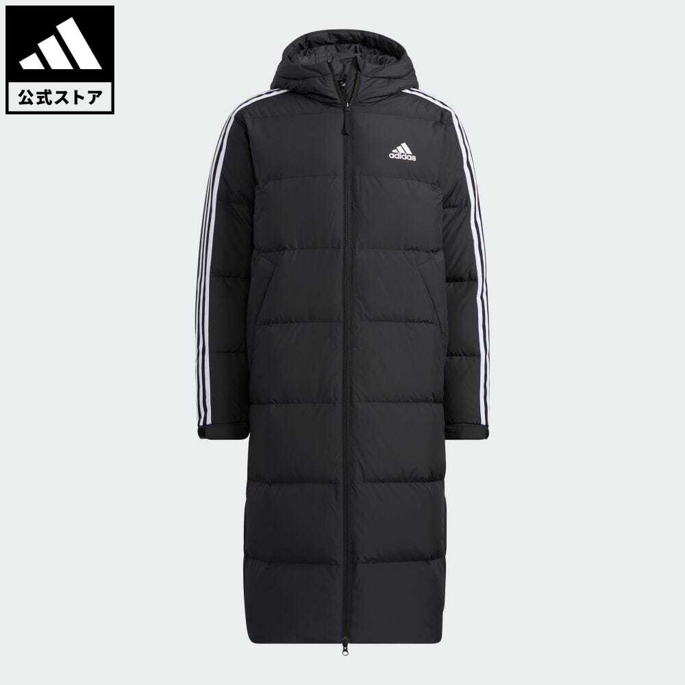 【公式】アディダス adidas 返品可 アウトドア スリーストライプス ロングダウンコート レディース メンズ ウェア・服 アウター ダウン 黒 ブラック H20760 ダウンジャケット