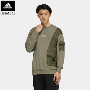 【公式】アディダス adidas 返品可 INI着用商品 アディダス アドベンチャー クルーネック スウェット オリジナルス メンズ ウェア・服 トップス スウェット（トレーナー） 緑 グリーン HC0367