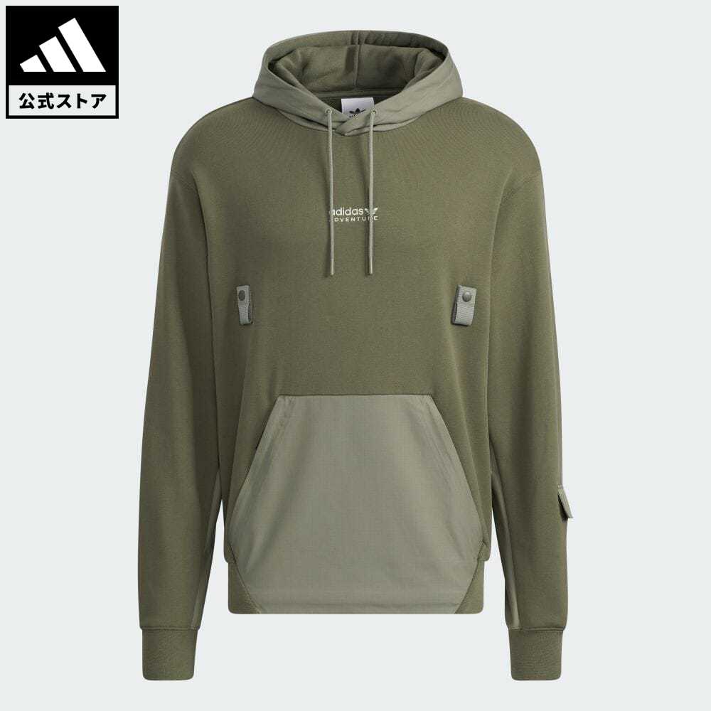 【公式】アディダス adidas 返品可 アディダス アドベンチャー パーカー オリジナルス メンズ ウェア・服 トップス パーカー(フーディー) スウェット（トレーナー） 緑 グリーン HC0363 トレーナー