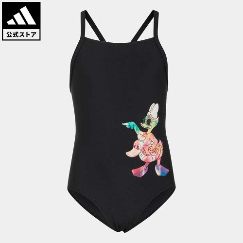 【公式】アディダス adidas 返品可 水泳 adidas × デイジーダック スイムスーツ キッズ ウェア・服 水着 水着ワンピース 黒 ブラック HC9644