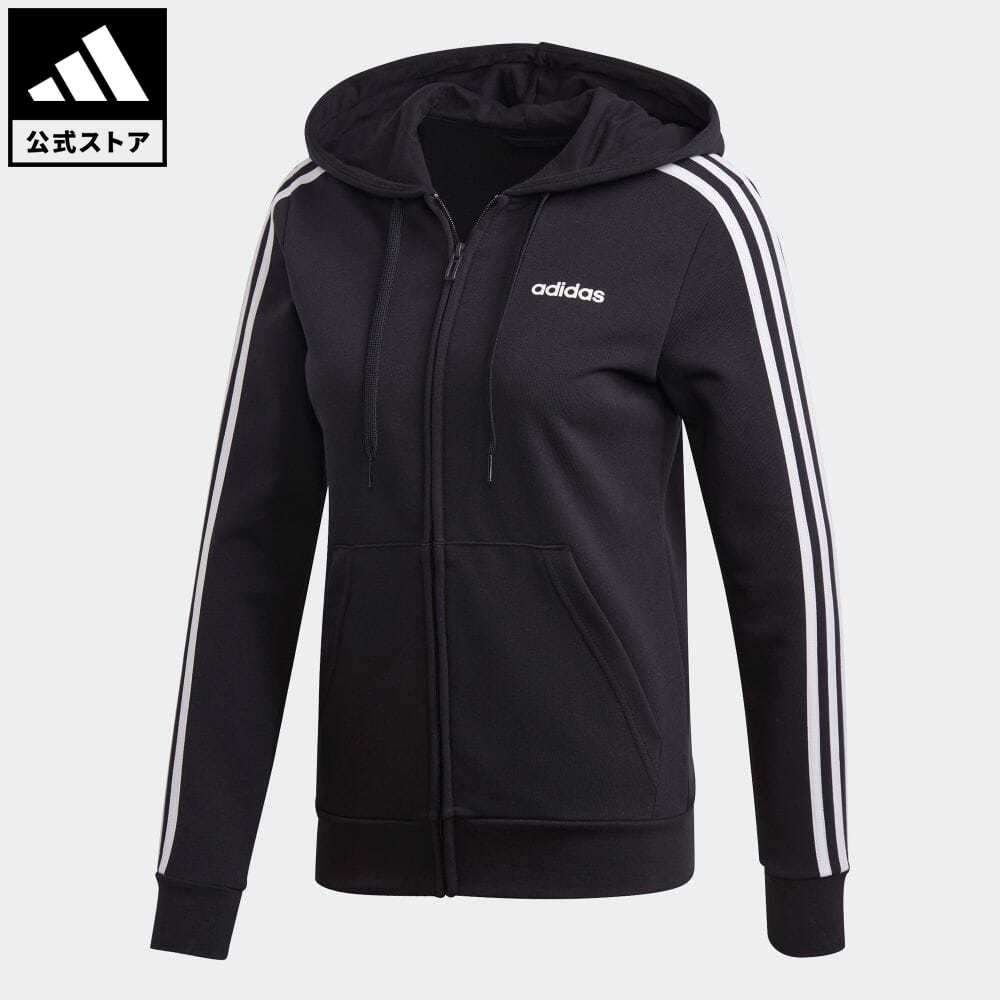 【公式】アディダス adidas 返品可 Essentials 3-Stripes Hoodie スポーツウェア レディース ウェア・服 トップス パーカー(フーディー) ジャージ 黒 ブラック DP2419 トレーナーのサムネイル