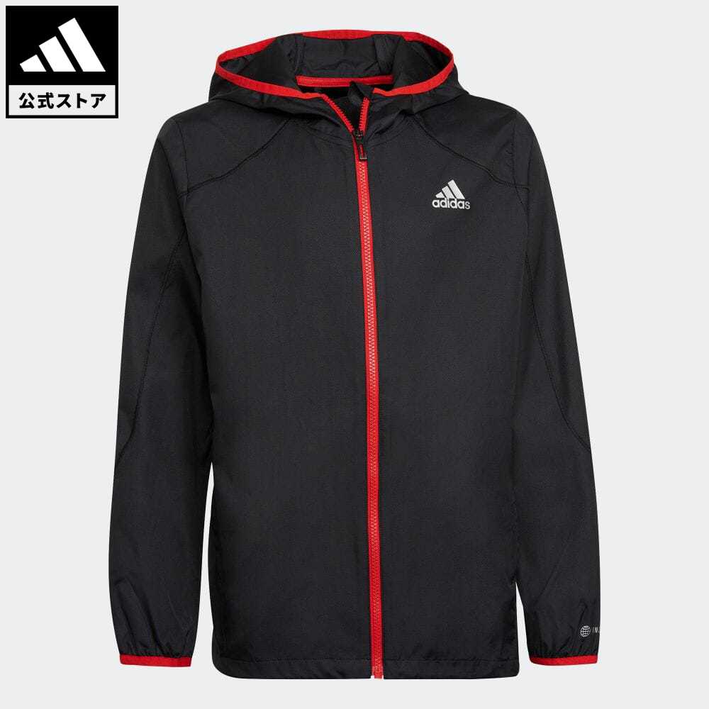 【20%OFFクーポン対象 11/16 10:00〜11/21 23:59】【公式】アディダス adidas 返品可 WIND. RDY ウインドブレーカージャケット スポーツウェア キッズ／子供用 ウェア・服 アウター ウインドブレーカー 黒 ブラック HF5444 ランニングウェア notpのサムネイル