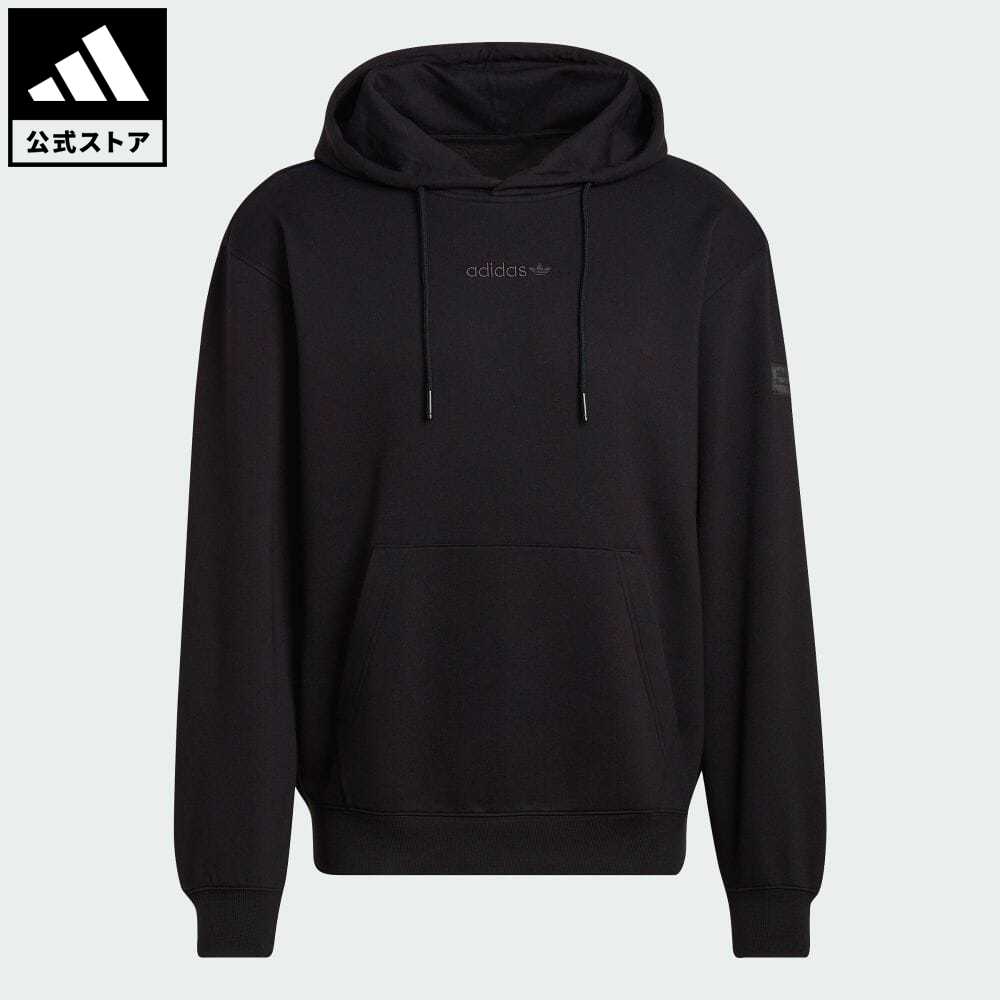 【公式】アディダス adidas 返品可 トレフォイル リニア パーカー オリジナルス メンズ ウェア・服 トップス パーカー(フーディー) スウェット（トレーナー） 黒 ブラック HM2655 トレーナー