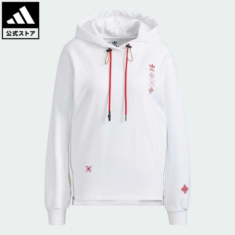 【公式】アディダス adidas 返品可 CNY パーカー オリジナルス レディース ウェア・服 トップス パーカー(フーディー) スウェット（トレーナー） 白 ホワイト HC0569 トレーナー