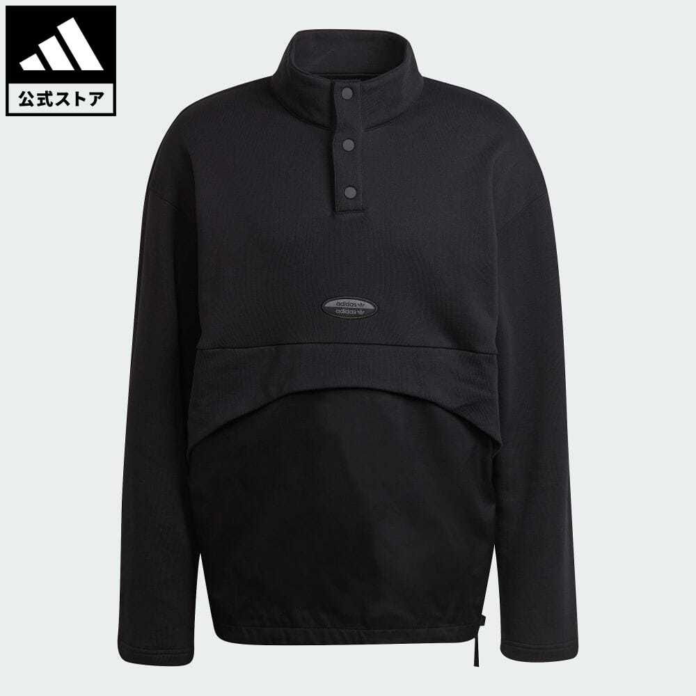 【公式】アディダス adidas 返品可 R.Y.V. ベーシックコーチジャケット オリジナルス メンズ ウェア・服 トップス スウェット（トレーナー） 黒 ブラック HF2326