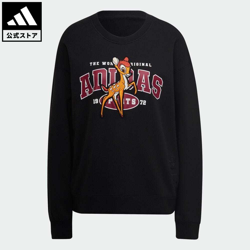 【20%OFFクーポン対象 08/19 10:00〜08/23 09:59】【公式】アディダス adidas 返品可 ディズニー バンビ グラフィック スウェット オリジナルス レディース ウェア・服 トップス スウェット（トレーナー） 黒 ブラック HE6831