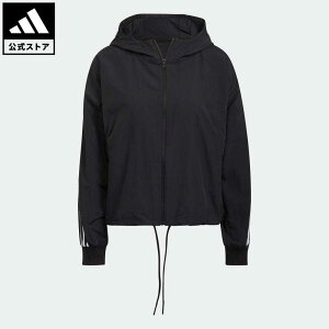 【公式】アディダス adidas 返品可 アディダス スポーツウェア フューチャー アイコン ウーブンウインドブレーカー レディース ウェア・服 トップス パーカー(フーディー) ジャージ 黒 ブラック HA8435 トレーナー