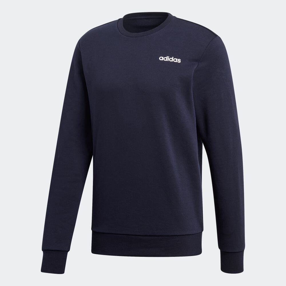 【公式】アディダス adidas 返品可 エッセンシャルズ スウェットシャツ / Essentials Sweatshirt メンズ ウェア・服 トップス スウェット（トレーナー） 青 ブルー DU0390