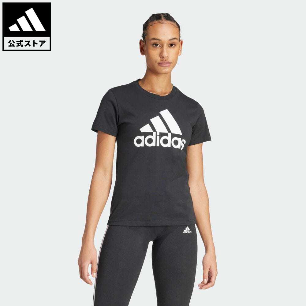 【公式】アディダス adidas 返品可 W ESS ビッグロゴ Tシャツ スポーツウェア レディース ウェア・服 トップス Tシャツ 黒 ブラック GL0722 半袖 p0517