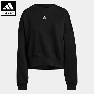 【公式】アディダス adidas 返品可 アディカラー エッセンシャルズ フリース スウェット オリジナルス レディース ウェア・服 トップス スウェット（トレーナー） 黒 ブラック H06660