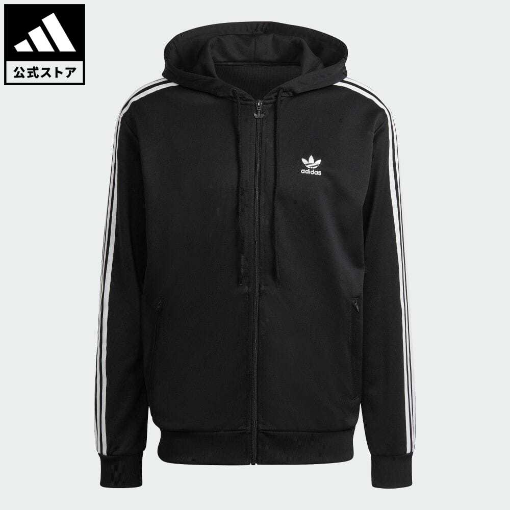 【公式】アディダス adidas 返品可 アディカラー クラシックス フーデッド フルジップ トラックジャケット（ジャージ） オリジナルス メンズ ウェア・服 トップス パーカー(フーディー) ジャージ 黒 ブラック HB9512 トレーナー