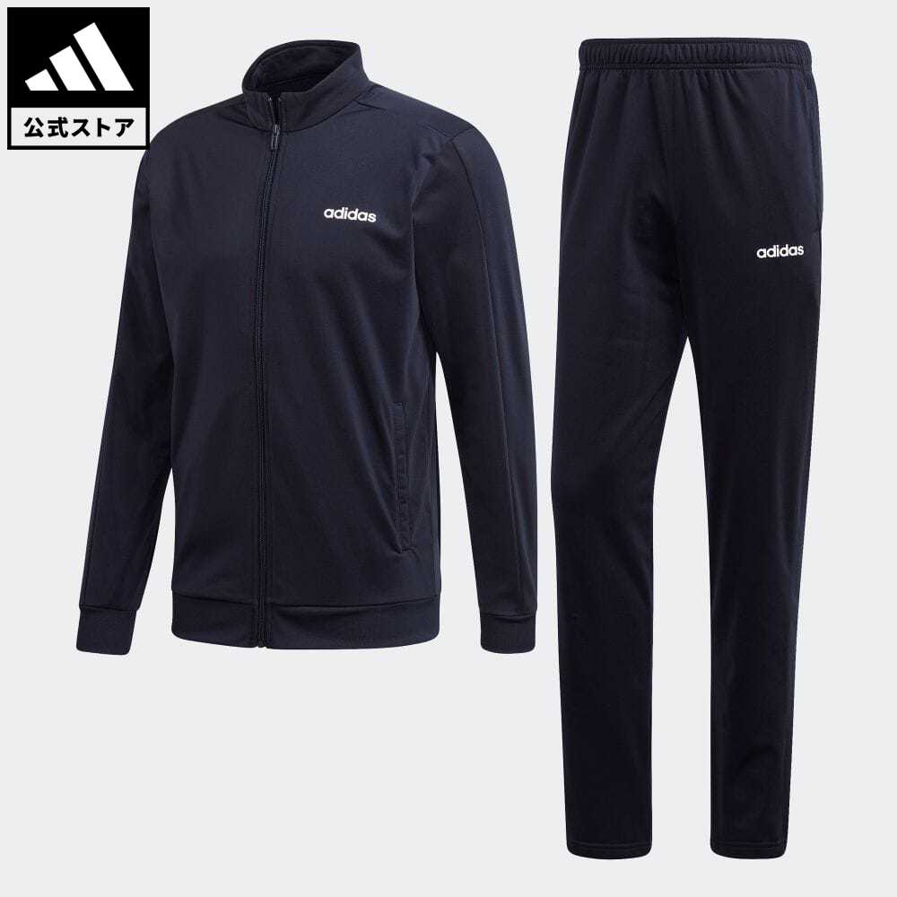 【公式】アディダス adidas 返品可 Basics Track Suit メンズ ウェア・服 セットアップ ジャージ 青 ブルー FM6312 上下
