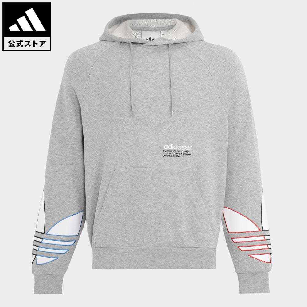 【40%OFF】【公式】アディダス adidas 返品可 アディカラー トリコロール トレフォイルパーカー オリジナルス メンズ ウェア・服 トップス パーカー(フーディー) スウェット（トレーナー） グレー GN3571 トレーナーのサムネイル