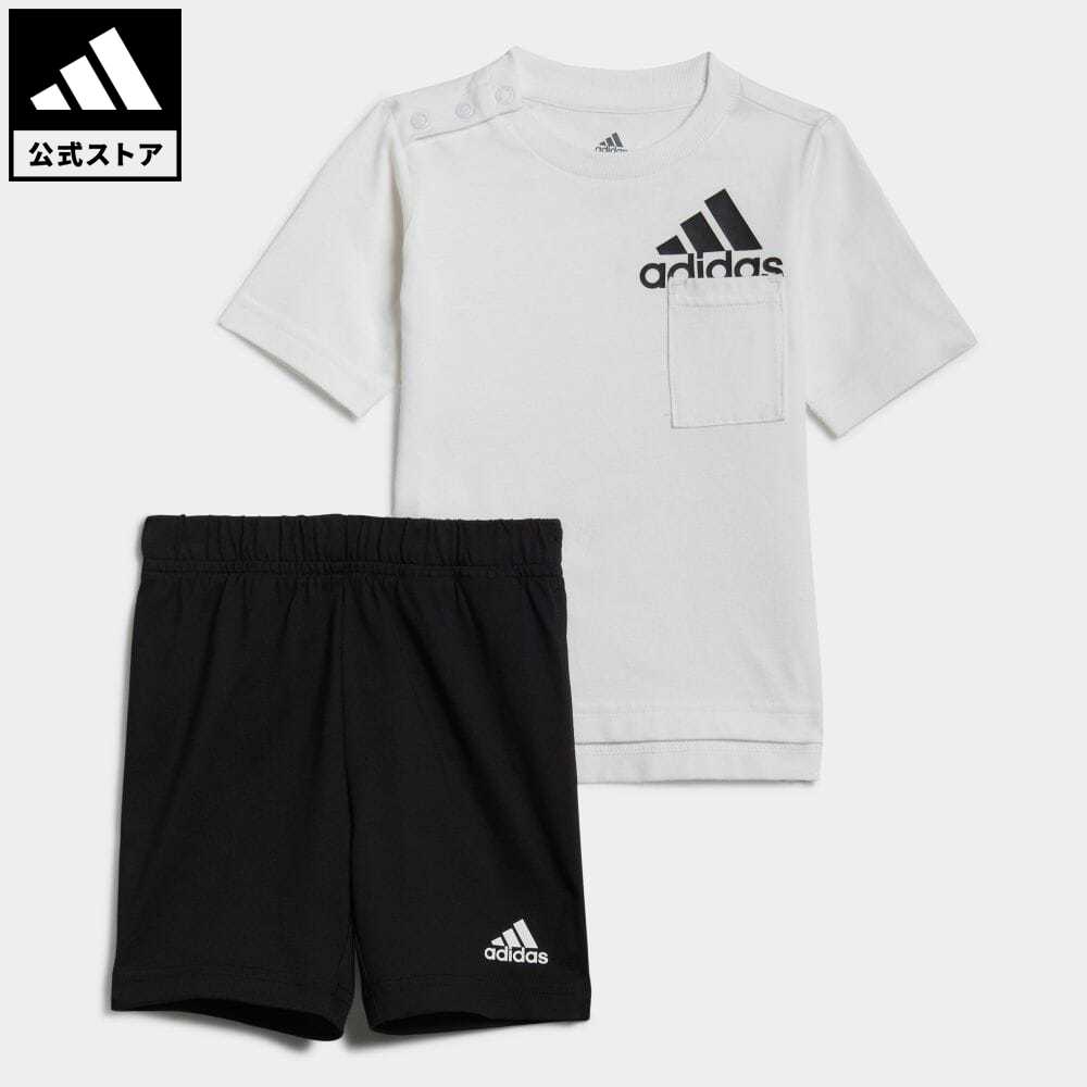 【20%OFFクーポン対象 08/19 10:00〜08/23 09:59】【公式】アディダス adidas 返品可 バッジ オブ スポーツ サマーセットアップ / Badge of Sport Summer Set キッズ／子供用 ウェア・服 セットアップ 白 ホワイト HF1963 上下