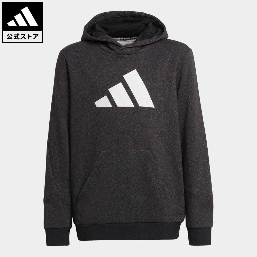 【公式】アディダス adidas 返品可 フューチャー アイコン スリーストライプス フード付きスウェットシャツ キッズ／子供用 ウェア・服 トップス パーカー(フーディー) スウェット（トレーナー） 黒 ブラック HA3930 トレーナー