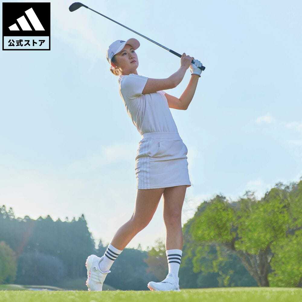 【公式】アディダス adidas 返品可 ゴルフ スリーストライプス 半袖モックネックシャツ レディース ウェア・服 トップス Tシャツ ピンク HA0210 半袖 Gnot