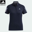 アディダス ポロシャツ レディース 【公式】アディダス adidas 返品可 ゴルフ スリーストライプス 半袖ストレッチボタンダウンシャツ レディース ウェア・服 トップス ポロシャツ 青 ブルー HB3628 Gnot