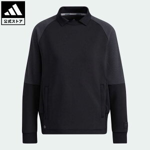 【公式】アディダス adidas 返品可 ゴルフ ファブリックミックス 長袖ポロスウェット レディース ウェア・服 トップス スウェット（トレーナー） 黒 ブラック H64646