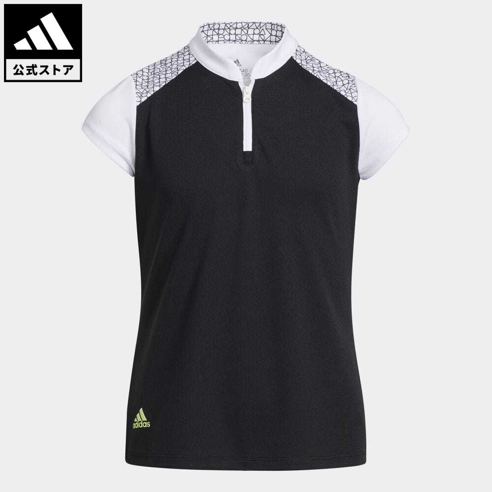 【公式】アディダス adidas 返品可 ゴルフ GIRLS キャップスリーブシャツ キッズ／子供用 ウェア・服 トップス ポロシャツ 黒 ブラック HA6459 Gnot