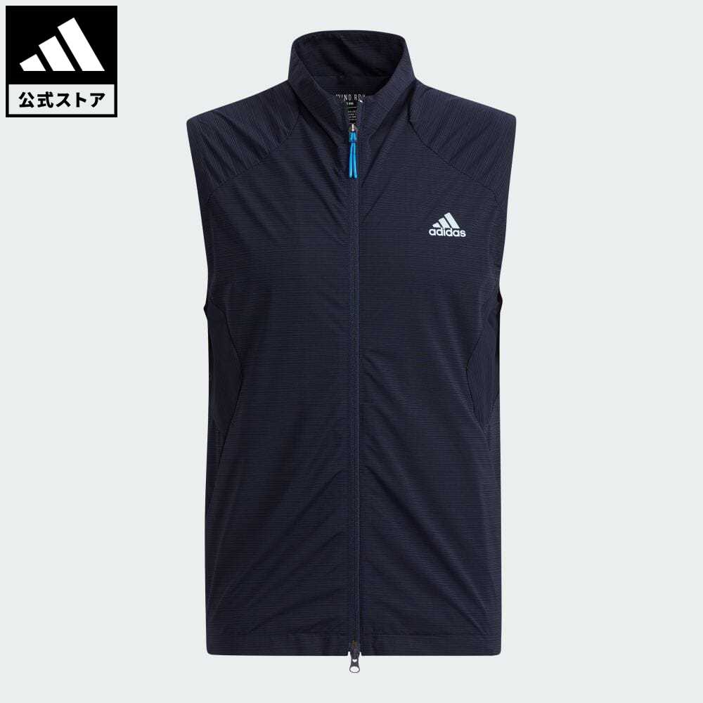 【公式】アディダス adidas 返品可 ゴルフ WIND .RDY 撥水フルジップウインドベスト メンズ ウェア・服 アウター ベスト 青 ブルー HB3638