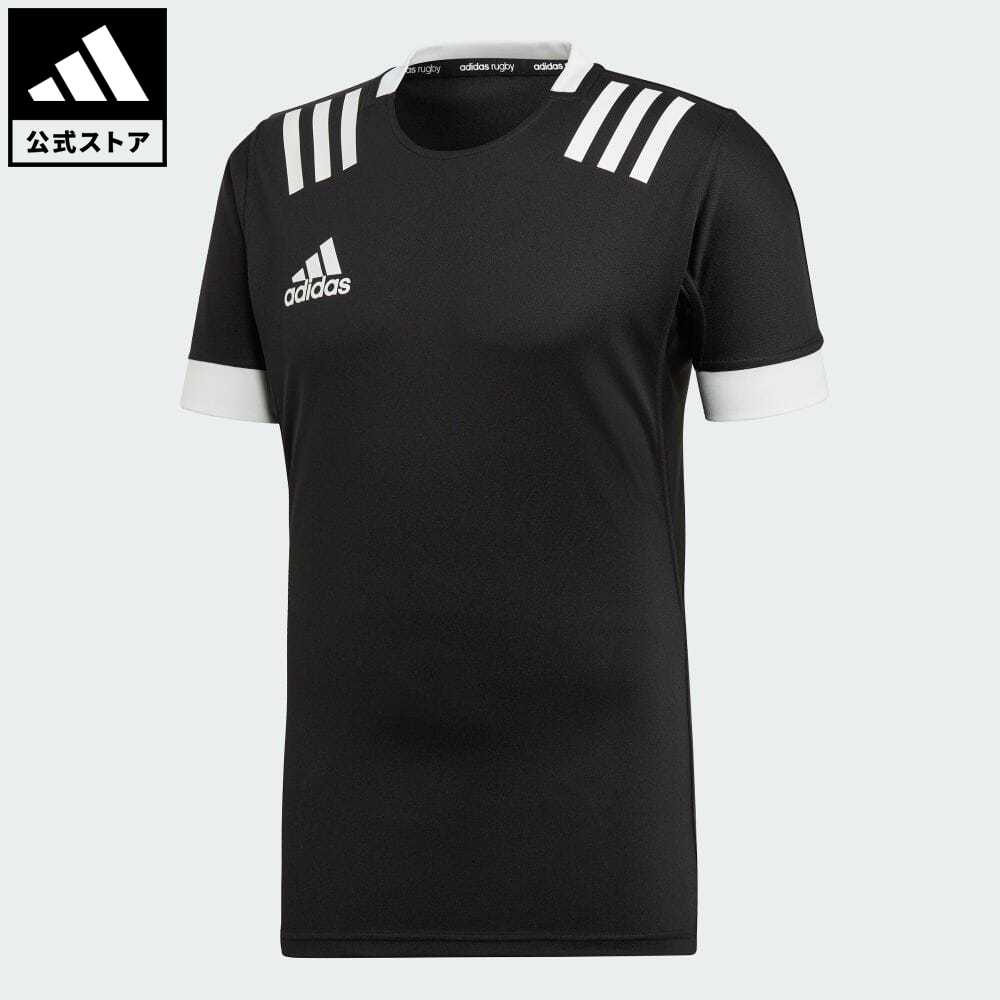 【公式】アディダス adidas 返品可 ラグビー スリーストライプス ジャージー [3-Stripes Jersey] メンズ ウェア・服 トップス ユニフォーム 黒 ブラック DY8502 p0517