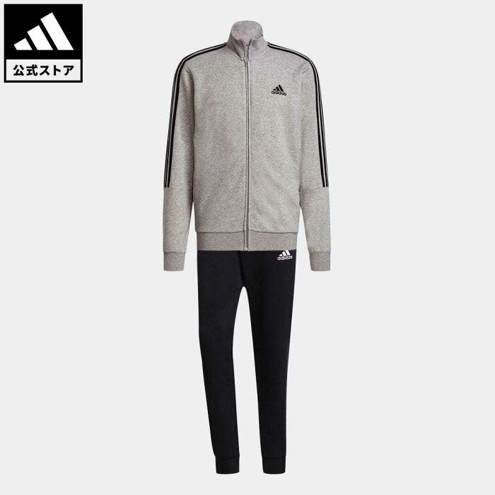 【公式】アディダス adidas 返品可 AEROREADY エッセンシャルズ 3ストライプス トラックスーツ / AEROREADY Essentials 3-Stripes Track Suit メンズ ウェア・服 セットアップ ジャージ グレー GK9975 上下