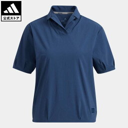 アディダス ポロシャツ（レディース） 【公式】アディダス adidas 返品可 ゴルフ ストレッチウーブン プルオーバー 半袖シャツ レディース ウェア・服 トップス ポロシャツ 青 ブルー H64656 Gnot