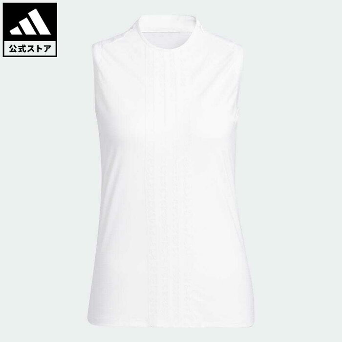 【公式】アディダス adidas 返品可 ゴルフ スリーストライプス ノースリーブモックネックシャツ レディース ウェア・服 トップス Tシャツ 白 ホワイト HA0203 ノースリーブ